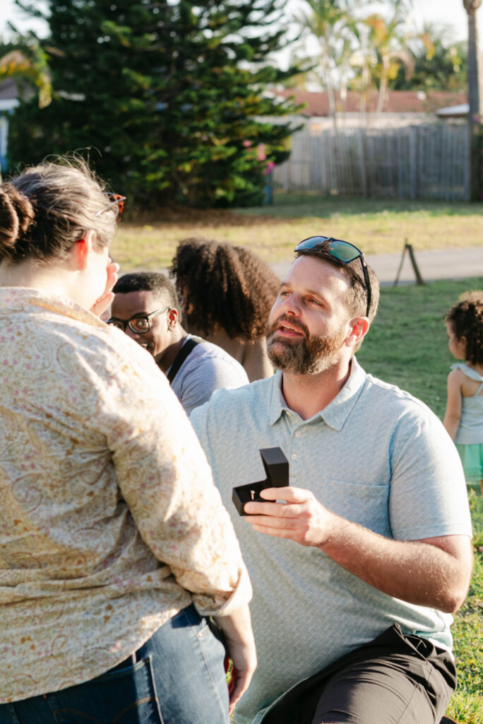 Intimate backyard proposal in West Palm Beach