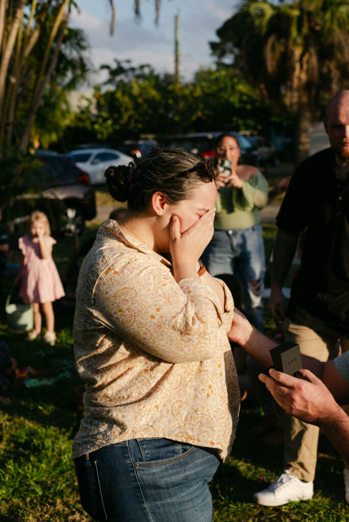 Christine overwhelmed with emotion at her surprise proposal