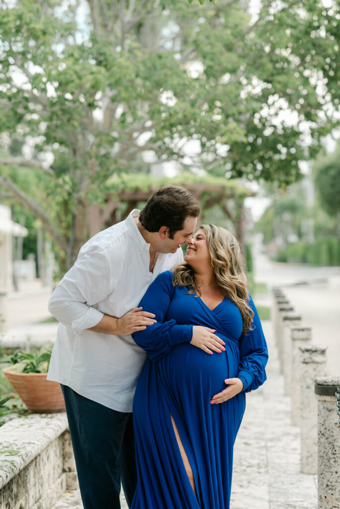 Cathy and Bobby standing in the park during Worth Avenue shoot